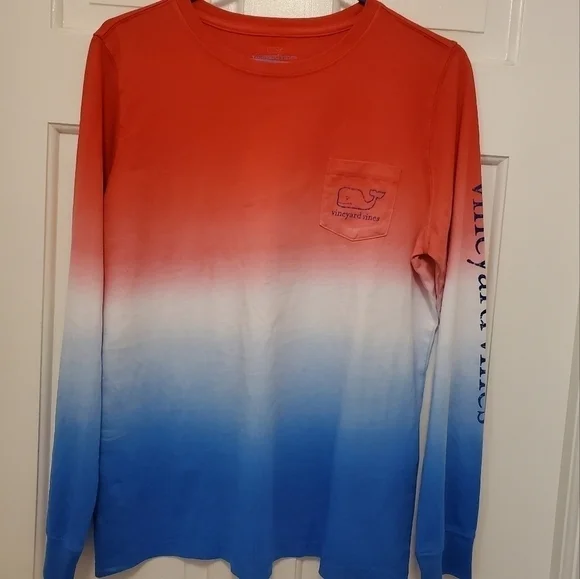 Vineyard Vines Whale Dip Dye Long Sleeve Tee size Medium, colorful, p… - Picture 3 of 9
